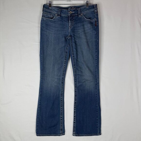 Silver Jeans Denim - Silver Womens Jeans Size 30 Aiko Medium Wash Casual Denim‎ Western Thick Stitch